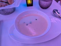 八便目の機内食(QR) (1): スープ